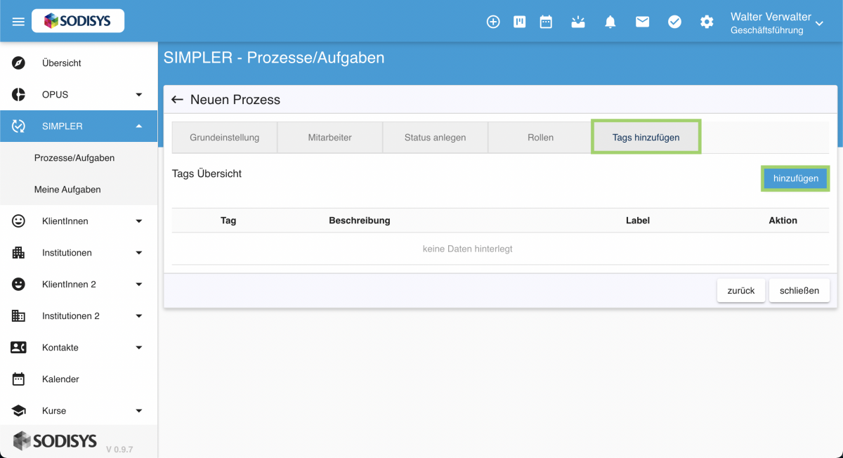 Simpler Version SODISYS Version 0.9.8 - SIMPLER - Aufgaben mit Klienten, Teambuch ...